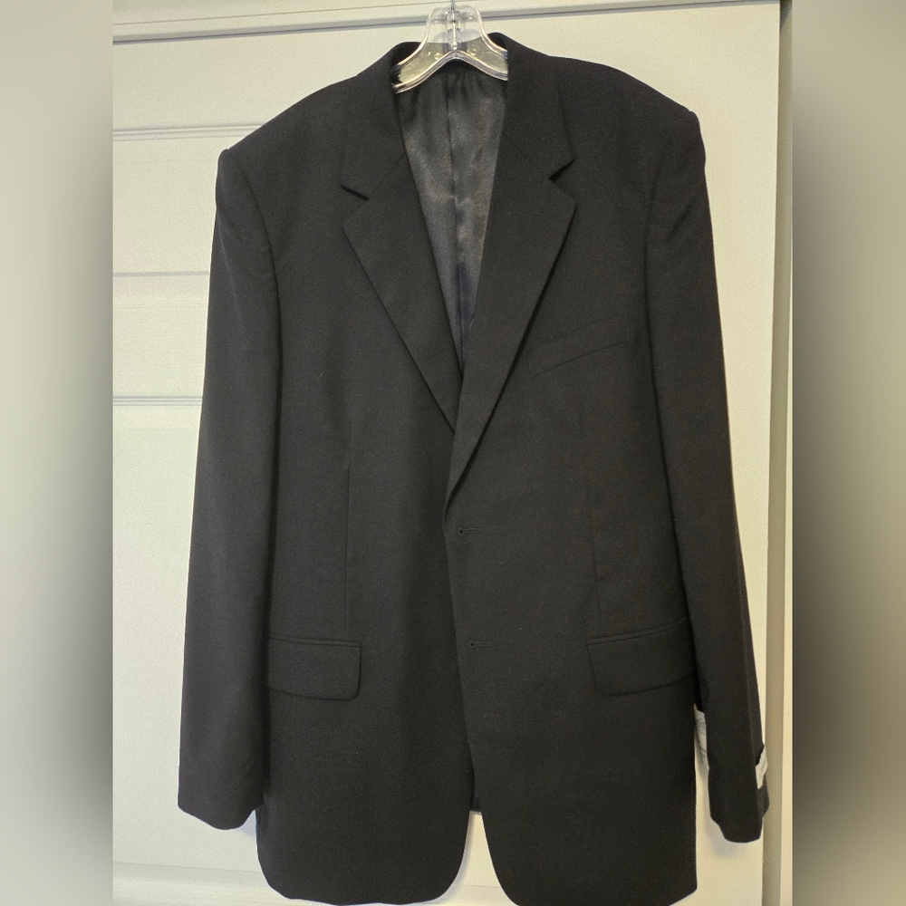Men's Dark Blue Single-Breasted Suit Blazer